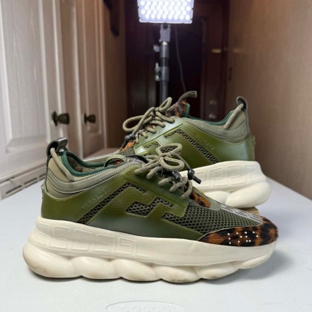 Versace Chain Reaction Animal Sneakers sz 43 Made It Italy Men's 10